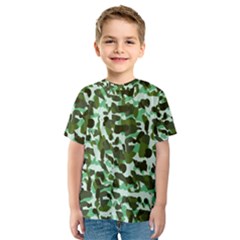 Green Camo Kids  Sport Mesh Tee