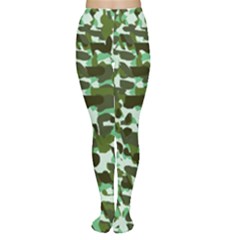 Green Camo Women s Tights by snowwhitegirl