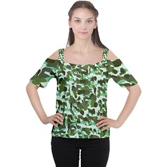 Green Camo Cutout Shoulder Tee