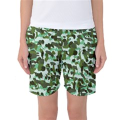 Green Camo Women s Basketball Shorts by snowwhitegirl