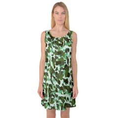 Green Camo Sleeveless Satin Nightdress