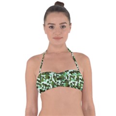 Green Camo Halter Bandeau Bikini Top