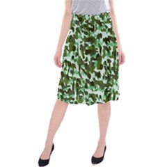 Green Camo Midi Beach Skirt