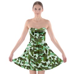 Green Camo Strapless Bra Top Dress