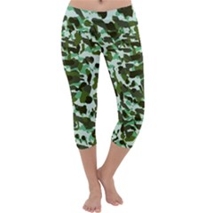 Green Camo Capri Yoga Leggings by snowwhitegirl