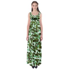 Green Camo Empire Waist Maxi Dress