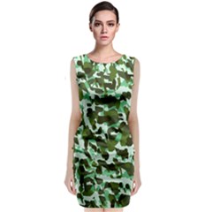 Green Camo Classic Sleeveless Midi Dress