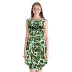 Green Camo Sleeveless Chiffon Dress  