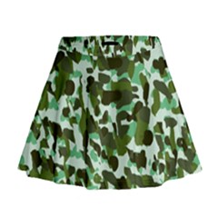 Green Camo Mini Flare Skirt