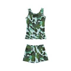 Green Camo Kid s Boyleg Swimsuit