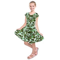 Green Camo Kids  Short Sleeve Dress