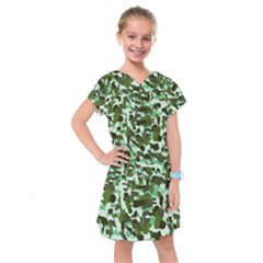 Green Camo Kids  Drop Waist Dress