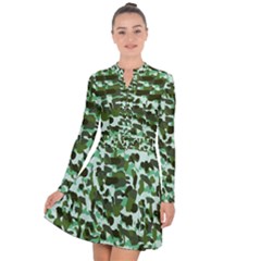 Green Camo Long Sleeve Panel Dress