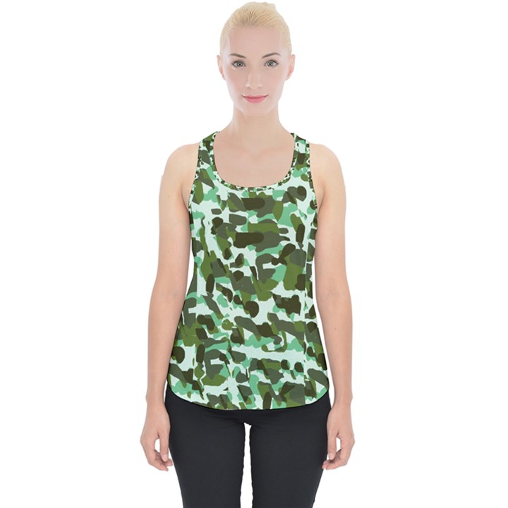 Green Camo Piece Up Tank Top