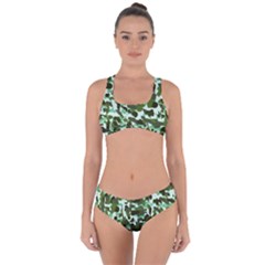 Green Camo Criss Cross Bikini Set