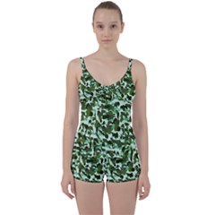 Green Camo Tie Front Two Piece Tankini by snowwhitegirl