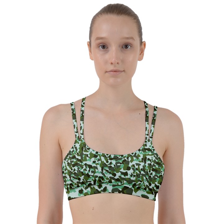 Green Camo Line Them Up Sports Bra