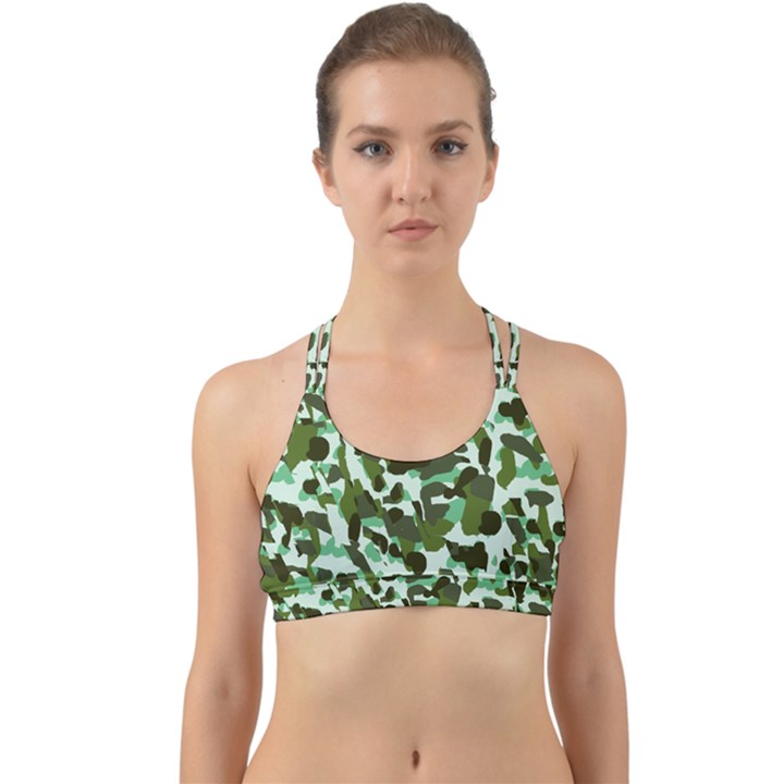 Green Camo Back Web Sports Bra