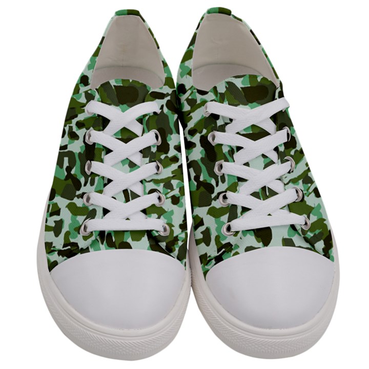 Green Camo Women s Low Top Canvas Sneakers