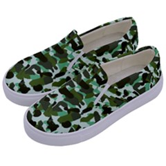 Green Camo Kids  Canvas Slip Ons