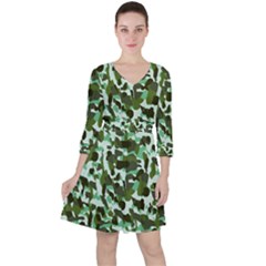 Green Camo Ruffle Dress