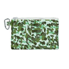 Green Camo Canvas Cosmetic Bag (Medium)