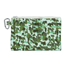 Green Camo Canvas Cosmetic Bag (Large)