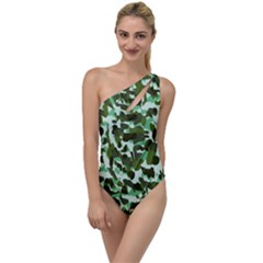 Green Camo To One Side Swimsuit