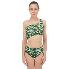 Green Camo Spliced Up Two Piece Swimsuit