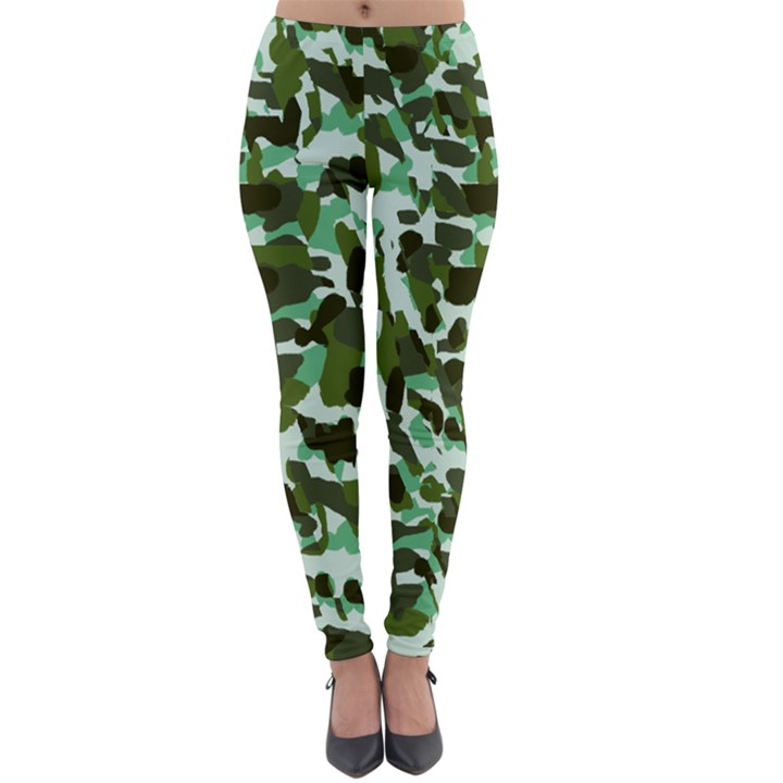 Green Camo Lightweight Velour Leggings