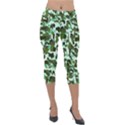 Green Camo Lightweight Velour Capri Leggings  View1