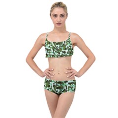 Green Camo Layered Top Bikini Set