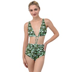 Green Camo Tied Up Two Piece Swimsuit