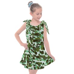 Green Camo Kids  Tie Up Tunic Dress