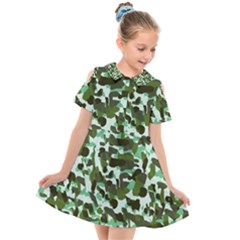 Green Camo Kids  Short Sleeve Shirt Dress