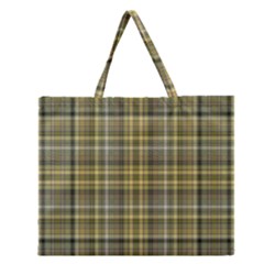 Yellow Plaid Zipper Large Tote Bag by snowwhitegirl