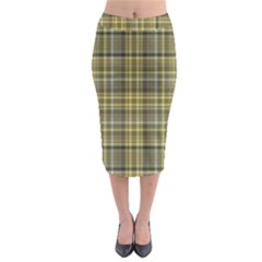 Yellow Plaid Midi Pencil Skirt by snowwhitegirl