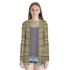 Yellow Plaid Drape Collar Cardigan by snowwhitegirl