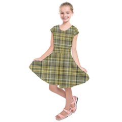 Yellow Plaid Kids  Short Sleeve Dress by snowwhitegirl