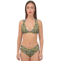 Yellow Plaid Double Strap Halter Bikini Set by snowwhitegirl