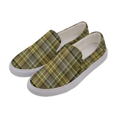 Yellow Plaid Women s Canvas Slip Ons by snowwhitegirl