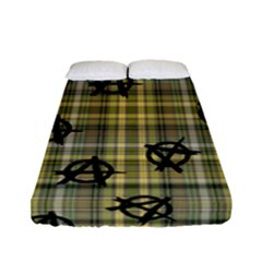 Yellow Plaid Anarchy Fitted Sheet (full/ Double Size) by snowwhitegirl