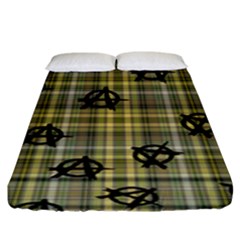 Yellow Plaid Anarchy Fitted Sheet (king Size) by snowwhitegirl