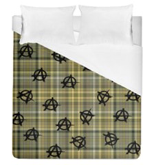 Yellow Plaid Anarchy Duvet Cover (queen Size) by snowwhitegirl