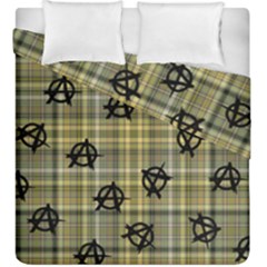 Yellow Plaid Anarchy Duvet Cover Double Side (king Size)