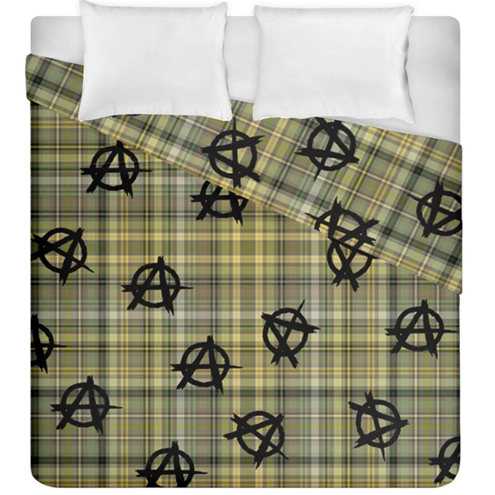 Yellow Plaid Anarchy Duvet Cover Double Side (King Size)