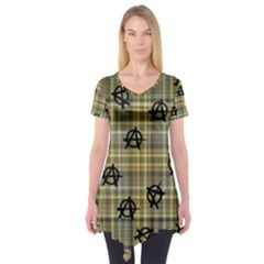 Yellow Plaid Anarchy Short Sleeve Tunic 