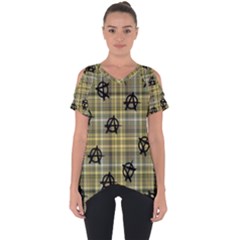 Yellow Plaid Anarchy Cut Out Side Drop Tee by snowwhitegirl