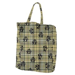 Yellow Plaid Anarchy Giant Grocery Tote by snowwhitegirl