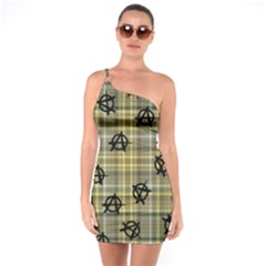 Yellow Plaid Anarchy One Soulder Bodycon Dress by snowwhitegirl